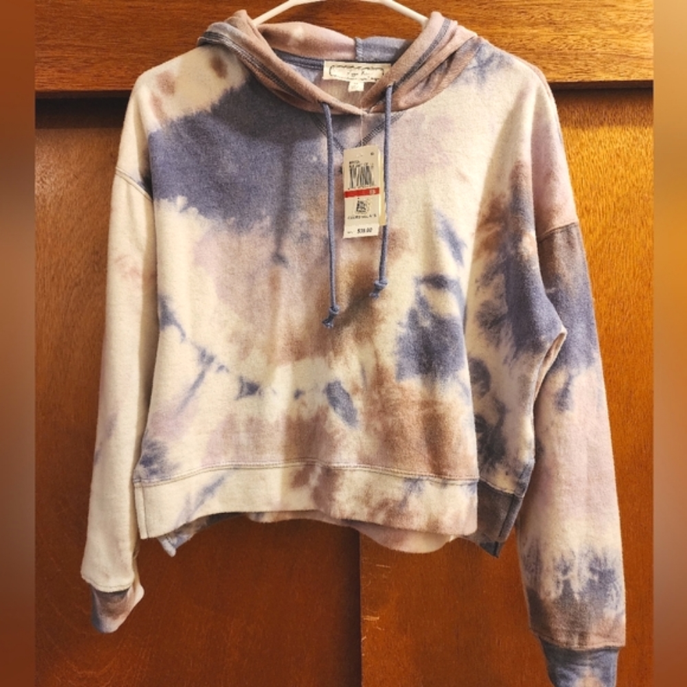 Hippie Rose cropped tie dye hoodie